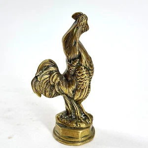 Vintage Brass Cockerel Rooster Bird Ornament - Foto 1 di 7