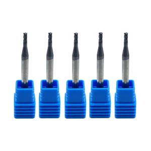 5Pcs 2mm Dia 4mm Shank 50mm Long HRC45 Carbide AlTiN Coated 4 Flute End Mill - Picture 1 of 5