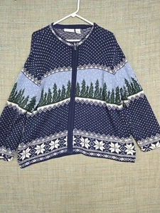 Croft & Barrow Damen Pullover XL Full Zip Langarm Winter Motiv - Bild 1 von 9