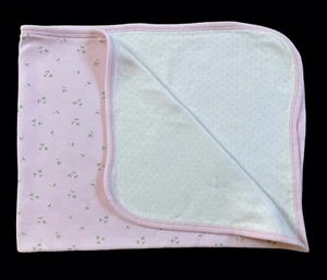 Manta Bebé Niña Rosa Pequeñas Maravillas 100% Algodón Flores Floral Punto Blanco - Imagen 1 de 4