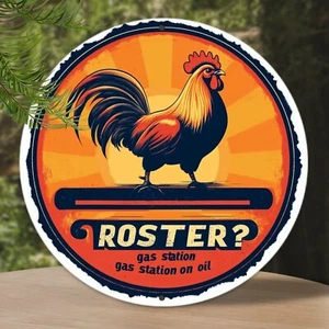 Letrero redondo resistente a la intemperie Gallo Gasolina Aluminio TÚ ELIGES - Imagen 1 de 8