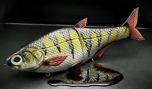 HINKLE SHAD CLONE CUSTOM PAINTED SWIMBAIT PREMIUM 9" PERCH GLIDE BAIT 13124 🔥📈 - Picture 1 of 5