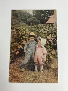 Antique Postcard Early 1900s Children On A Farm Divided Back Unposted - Picture 1 of 2