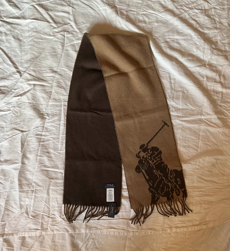 BUFANDA POLO RALPH LAUREN PARA HOMBRE NUEVA MARRÓN Foto 1 de 1