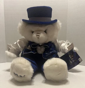 2001 Keepsake Polar Bear Limited Edition NWT VTG White Navy Blue Velvet suit hat - Picture 1 of 8