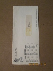 IHL Indianapolis Ice Vintage Defunct Dated 1989-90 Schedule Team Logo Envelope