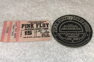 PINK FLOYD 1977 CONCERT TICKET FIELD PASS ROGER WATERS DAVID GILMOUR Ephemera US - Picture 1 of 13