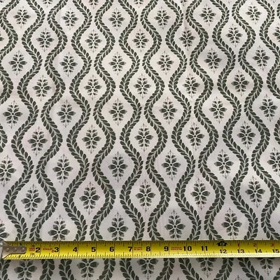 Tommy Bahama Home Green White Floral Vines Fabric Shower Curtain New Open Box - Image 1 of 4