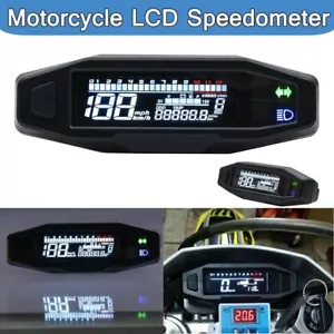 Moto LCD Digital Velocímetro Odómetro Tacómetro Medidor Universal - Imagen 1 de 8
