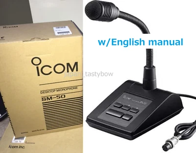 ICOM SM-50 Microfono Desktop Dinamico Nuovo Nella Scatola Originale Manuale Inglese - Immagine 1 di 4