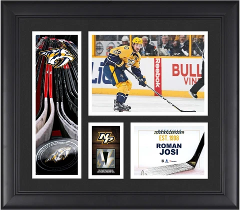 Roman Josi Nashville Predators Framed 15x17 Collage w/a Piece of GU Puck Cover