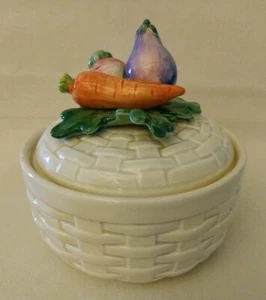 FITZ & FLOYD Kitchen Harvest Butter Tub Covered Bowl Lid - Picture 1 of 10
