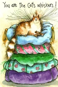 Funny Thank You Tabby Cat Kitten Whisker Whiskers Leanin' Tree Greeting Card - Picture 1 of 3