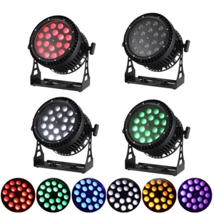4pcs Led Waterproof Par Can 18X18W RGBWA UV Zoom Wash Par Light IP65 Stage Light - Picture 1 of 10