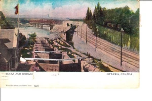 Ottawa, Ontario Locks And Bridges 1905 - Picture 1 of 2