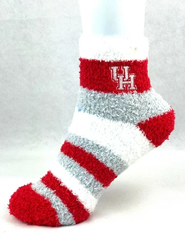 Houston Cougars Rainbow Stripe Fuzzy Socks Cover