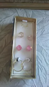 "AUTÉNTICO PAR DE PENDIENTES CHAPADOS EN ORO ""NUDE by NOIR"" PARA MUJER - Imagen 1 de 6