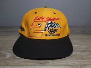 Vintage Rusty Wallace #2 NASCAR Miller Genuine Draft Snapback Image Works - Picture 1 of 8
