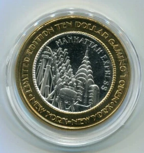 New York New York Limited Edition Ten Dollar Gaming Token .999 Fine Silver - Picture 1 of 2