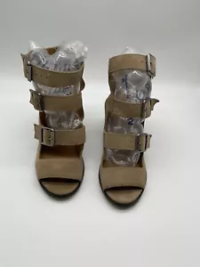 KDB Kelsi Dagger Brooklyn Suede Leather Kristie Gladiator Buckle Sandal Size 7M - Picture 1 of 8