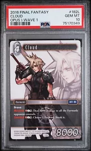 PSA 10 - 2016 Final Fantasy Opus I Wave 1 #182L Cloud PSA 10 GEMME NUOVO DI ZECCA - POP 3 - Foto 1 di 1