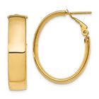 Gift for Mothers Day 14k Yellow Gold 6.75mm Oval Hoop Earrings 3.93g