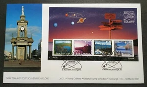 2001 New Zealand Invercargill Stamp Odyssey Exhibition Miniature Sheet MS on FDC - Picture 1 of 2