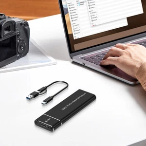 USB3.1 To M.2 NVME SSD Case for NVMe SSD 2230/2242/2260/2280 (Black OTG Cable) - Afbeelding 1 van 8