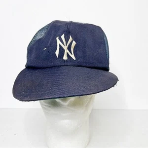 Vintage 80’s New York Yankees Baseball Trucker SnapBack Hat Navy - Bild 1 von 4