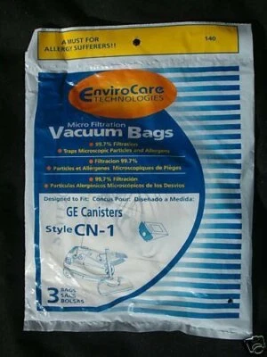EnviroCare Vacuum Bags Designed To Fit G. E. Eureka CN-1 Vacuum Bags, 30 Bags - Image 1 of 2