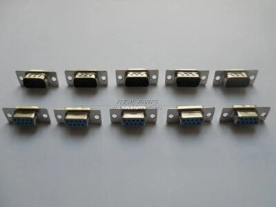 5 pairs RS232 Serial 9 Pin DB9 connectors female and male soldering plug M334 - Image 1 of 2