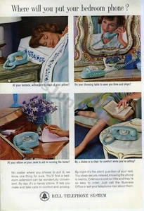 1963 Bell Telephone System Bedroom Phone PRINT AD Unique Gift Idea (2741) - Picture 1 of 1