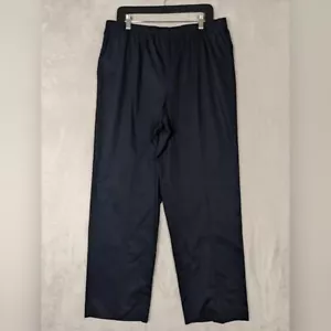 Alfred Dunner Dress Pants Women 16 Navy Blue Cotton Twill Elastic Waist Pull On - Picture 1 of 9