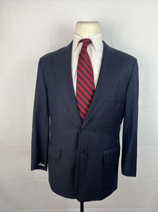 Paul Stuart Men's Navy Blue Striped Blazer 40S $1,695 - Picture 1 of 14