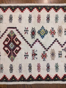 Alfombra tejida a mano de colección 58" X 22" lana fibra natural pátina marroquí turco griego  - Imagen 1 de 12