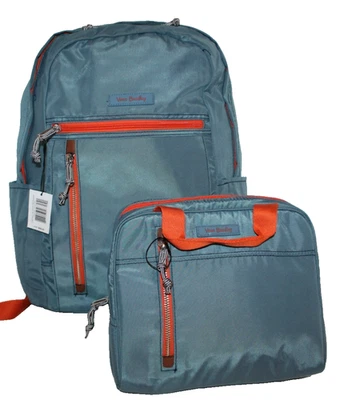 Mochila y lonchera Vera Bradley Lighten Up mediana/grande nueva con etiquetas AZUL MINERAL Foto 1 de 4