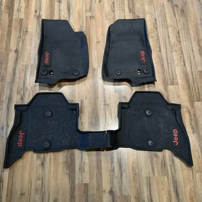 OEM 20-23 WRANGLER JL 4 DOOR JLU ALL SEASON RUBBER FLOOR MATS MOPAR 82216624AB - Image 1 of 4
