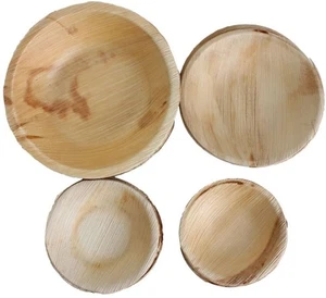 50x Foglia di Palma Vassoio Monouso Rotondo Bio Eco Stoviglie Party Compostabile V. Misure  - Foto 1 di 25