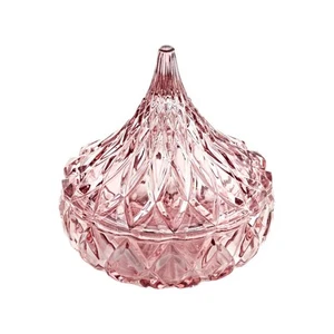 Blush Glass Hershey Kiss Candy Dish - A Sweet and Stylish Delight - Picture 1 of 3