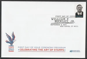 US 6032 William F Buckley Jr Ceremony Program FDC 2025 - Picture 1 of 3