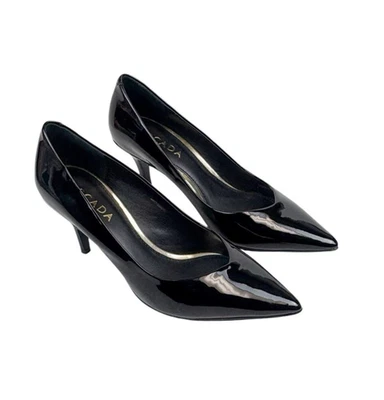 Escada Women's Heels Black Patent Leather Pumps Size 38 US  8 - Image 1 of 4