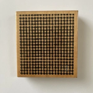 JRL Design Co Country Picnic Gingham Plaid Background Wood Rubber Stamp - Picture 1 of 3