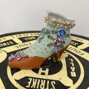 Vintage Limoges handbemalte China viktorianischer Stil Schuh Stiefel Figur - Bild 1 von 7