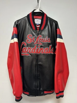 St. Louis Cardinals Baseball Vintage Faux Leather Jacket Large Glll Sports - Image 1 of 4