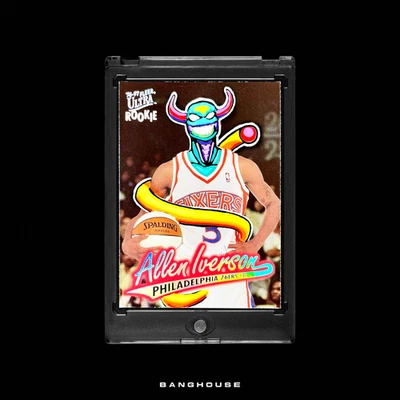 1/1 ALLEN IVERSON RC 🔥 FLEER ULTRA ROOKIE SSP 🔥 NEW PENINI: ONE OF ONE ART - Image 1 of 4