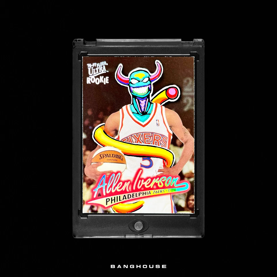 1/1 ALLEN IVERSON RC 🔥 FLEER ULTRA ROOKIE SSP 🔥 NEW PENINI: ONE OF ONE ART - Image 1 of 4