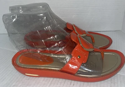 Cole Haan Sandals Womens 7.5 Orange Slide Flip Flop Thong NikeAir Sole Beach - Image 1 of 4