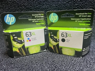 Genuine HP 63XL Black & Color Ink F6U64AN F6U63AN Date: May + 2026 - Image 1 of 4