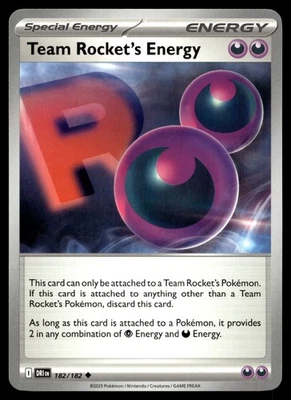 TEAM ROCKET'S ENERGY 182/182 UNCOMMON DESTINED RIVALS POKEMON - Image 1 of 4