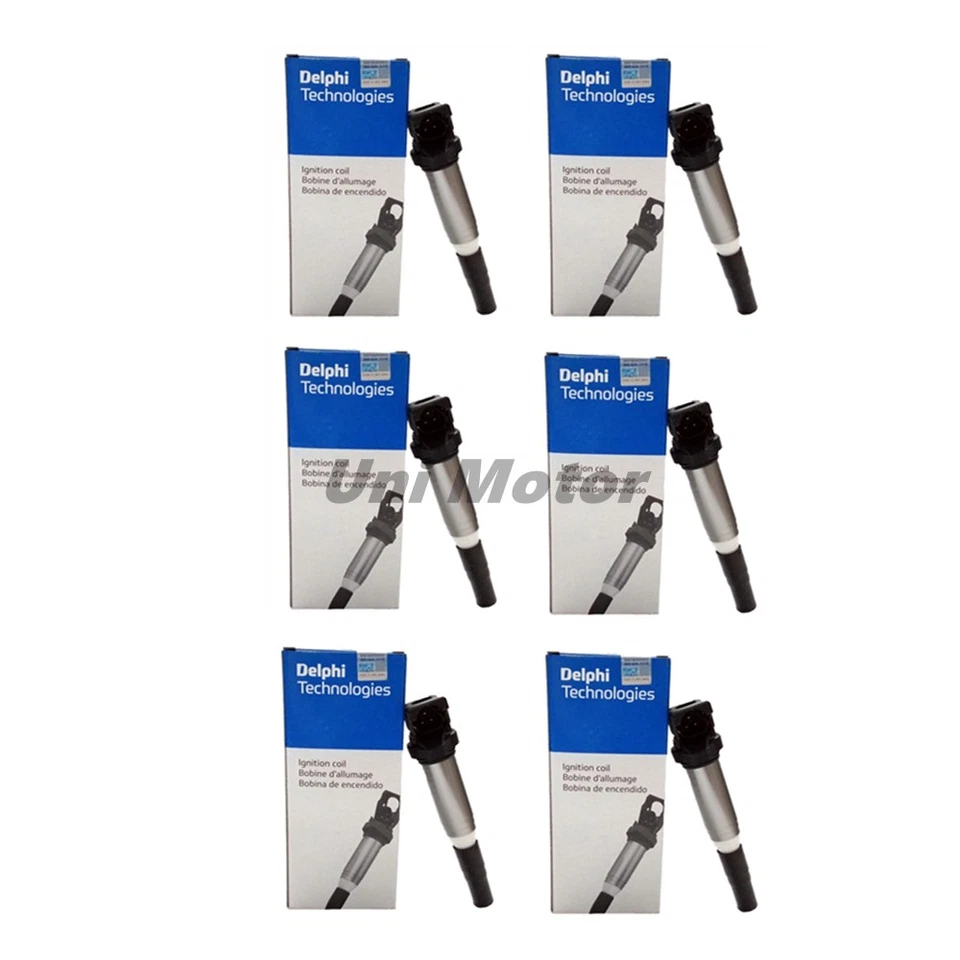 6pcs OEM Delphi Ignition Coils 12137594937 for BMW 328i 2007-2013 528i 2008-2011 - Image 1 of 4